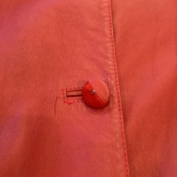 Vintage Lambskin Leather Red Suade Embroidered Rhinstones Holiday Jacket - Picture 10 of 15